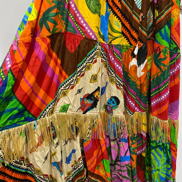 Anthropologie X Farm Rio Palila Fringed Midi Dress Size     X-Large. - Picture 9 of 15